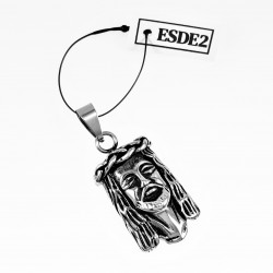 60cm Ketting + Jezus Christus Hoofd Hanger Unisex Stalen Zilver Kleur