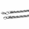 50cm x 4mm Gedraaide Koord Ketting - Dames en Heren Ketting - zilverkleurige Roestvrij Staal