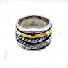 Brede Ring Dames - Roestvrij Stalen Zilverkleur-Goudkleur - Cutwork-Effect Ring