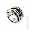 Brede Ring Dames - Roestvrij Stalen Zilverkleur-Goudkleur - Cutwork-Effect Ring