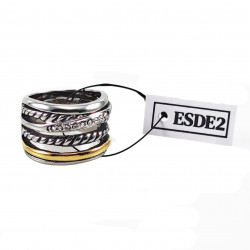 Brede Ring Dames - Roestvrij Stalen Zilverkleur-Goudkleur - Cutwork-Effect Ring