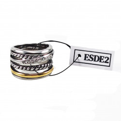 Brede Ring Dames - Roestvrij Stalen Zilver/Goud Kleur - Cutwork-Effect Ring