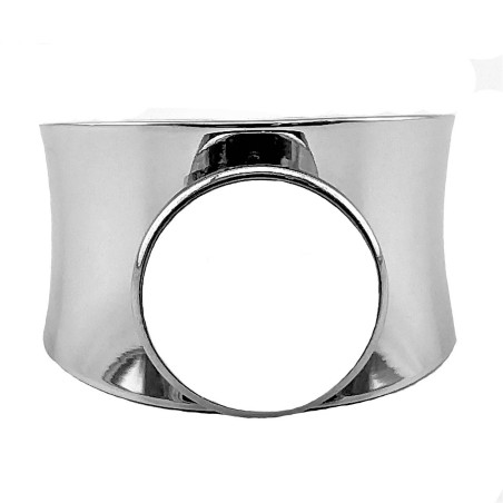 Brede Ring met Parel - Stalen Zilver Kleur - Ring Dames