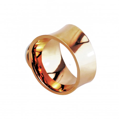 Brede Ring met Parel - Stalen Roségoud Kleur  - Ring Dames