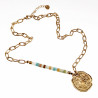 46cm Kompas ketting Dames - Stalen Goudkleur - Ovale Schakelsketting met Hanger