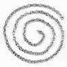 60cm x 4,5mm Koffieboon Ketting Unisex - Stalen Zilverkleur - Schakelketting