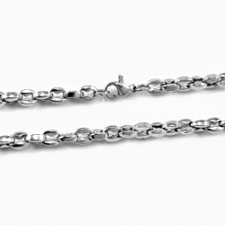 60cm x 4,5mm Koffieboon Ketting Unisex - Stalen Zilverkleur - Schakelketting