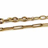 Dottillove Schakelketting Dames - RVS Geel Gold Plated - Ketting met Ball Hanger