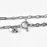 Dottillove Schakelketting Dames - RVS Wit Gold Plated - Ketting met Ball Hanger