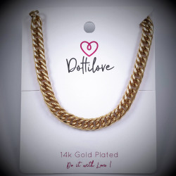 Dottillove Gourmet Ketting Dames - RVS Geel Gold Plated - Verstelbar Schakelketting