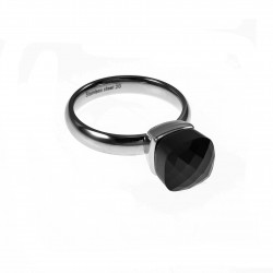 Solitaire Ring met Zwarte...