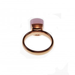 Solitaire Ring met Rose Kristal - Roestvrij Stalen Roségoud Kleur - Dames Ring