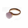 Solitaire Ring met Rose Kristal - Roestvrij Stalen Roségoud Kleur - Dames Ring