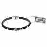 Zwarte Armband Heren met Anker - Leren - RVS Zilverkleur
