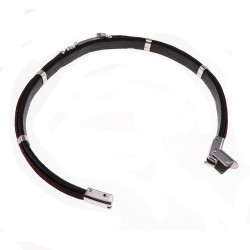 Zwarte/Bruin Armband Heren met Anker Leren RVS Zilver Kleur