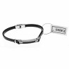 Zwarte Armband Heren met Plaat Leren RVS Zilver en Zwarte Kleur