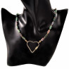 Hart Halsketting Dames Stalen Goud Kleur Gekleurde Natuurstenen Choker