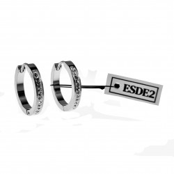 ∅21mm Strass Oorringen Dames - Stalen Zilver Kleur - Oorbellen