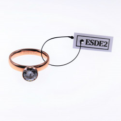 Roségoudkleurige Ring Dames - Zirkonia-Schroefelement - Roestvrij Stalen
