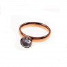 Roségoudkleurige Ring Dames - Zirkonia-Schroefelement - Roestvrij Stalen