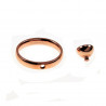 Roségoudkleurige Ring Dames - Zirkonia-Schroefelement - Roestvrij Stalen