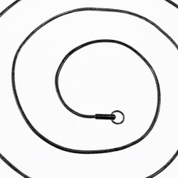 50cm x 1,25mm Ronde Omega-Ketting Dames RVS Verouderde Zilver Kleur