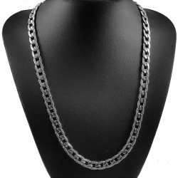 60cm x 9mm Gedetailleerde Ketting Heren - RVS Zilverkleur - Cubaanse Schakelketting