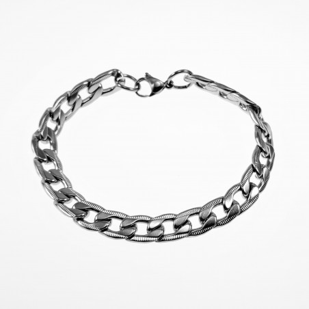 Gedetailleerde Armband Heren RVS Zilver Kleur Cubaanse Schakelarmband
