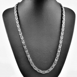 60cm x 6,5mm Platte Koningsketting Heren - Stalen Zilverkleur - Schakelketting