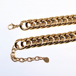 Gourmet Ketting Dames - Stalen Goud Kleur - 49cm Schakelketting