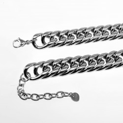 Gourmet Ketting Dames - Stalen Zilver Kleur - 49cm Schakelketting
