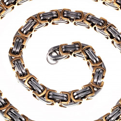 12mm Zware Heren Koningsketting - Stalen Goudkleur-Zilverkleur - Vierkant Schakelketting