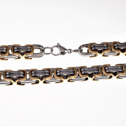 12mm Zware Heren Koningsketting - Stalen Goudkleur-Zilverkleur - Vierkant Schakelketting