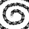 12mm Zware Heren Koningsketting - Stalen Zwart PVD-Zilverkleur - Vierkant Schakelketting