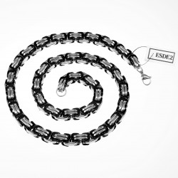12mm Zware Heren Koningsketting - Stalen Zwart PVD-Zilverkleur - Vierkant Schakelketting