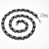 12mm Zware Heren Koningsketting - Stalen Zwart PVD-Zilverkleur - Vierkant Schakelketting