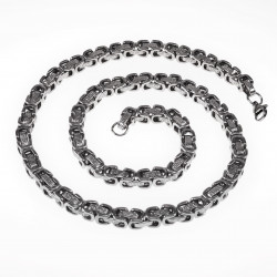 55cm Grieks Koningsketting Heren Stalen Vierkant Schakelketting