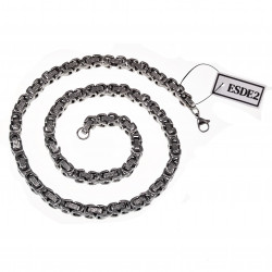 55cm Grieks Koningsketting Heren Stalen Vierkant Schakelketting