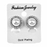 Dames Clip-on Oorbellen met Parel Zirkonia's Gold Plating Zilver Kleur