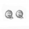 Dames Clip-on Oorbellen met Parel Zirkonia's Gold Plating Zilver Kleur