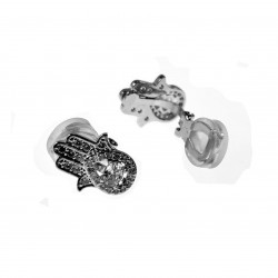 Clip-on Oorbellen Dames Zilver Kleur Hand van Fatima Oorclips