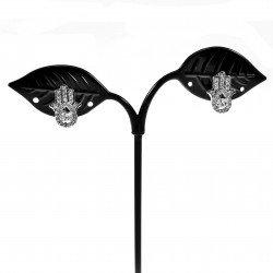 Clip-on Oorbellen Dames Zilver Kleur Hand van Fatima Oorclips