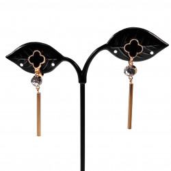 Ovale Clip-on Oorbellen met Parel Zirkonia's Rosé Gold Plating