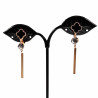 Ovale Clip-on Oorbellen met Parel Zirkonia's Rosé Gold Plating