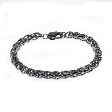 21cm x 8mm Vossenstaart Armband Unisex - Stalen  Zilverkleur - Schakelarmband