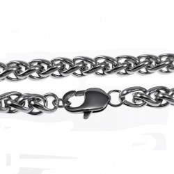 21cm x 8mm Vossenstaart Armband Unisex - Stalen  Zilverkleur - Schakelarmband