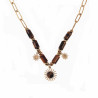 Paperclip Ketting met Tijgeroog Dames - Stalen Goudkleur - Schakelketting