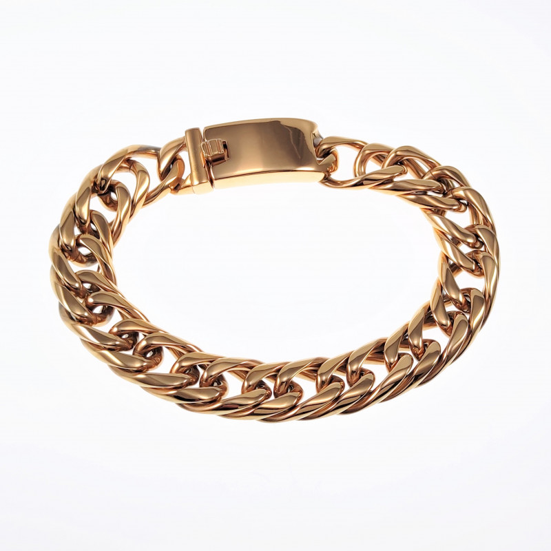 Gourmet Armband Heren Stalen Goud Kleur Schakelarmband Gourmet Armband Heren Stalen Goud Kleur Schakelarmband