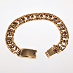 Gourmet Armband Heren Stalen Goud Kleur Schakelarmband