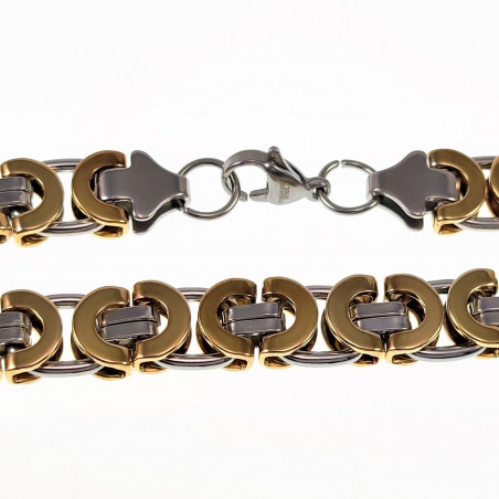 11mm Platte Koningsarmband - Stalen Goud/Zilver Kleur - Schakelarmband